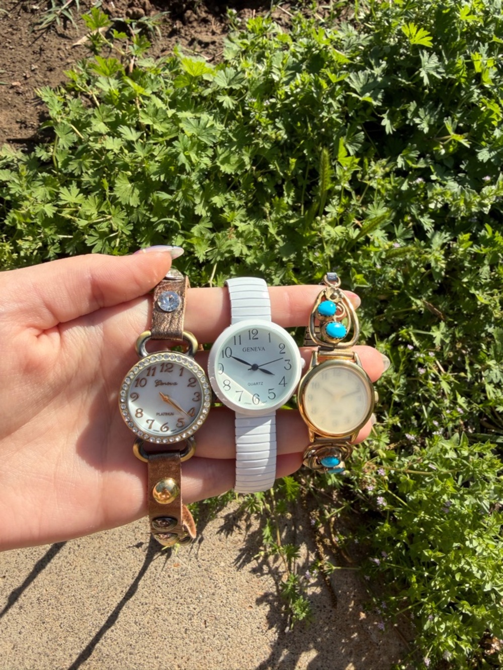 Three Women's Fashion Watches - White, Gold, Bronze